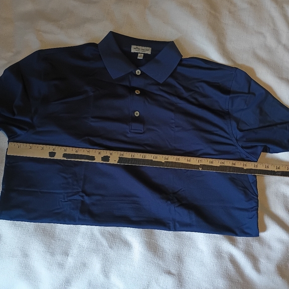 Peter Millar Summer Comfort Medium navy blue polo Embark Logo Short Sleeve - Picture 12 of 12